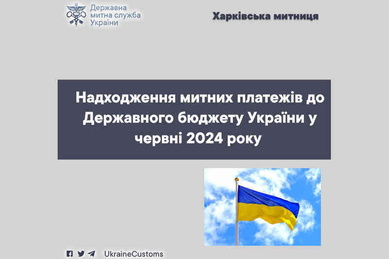 Поступление таможенных платежей в Государственный бюджет Украины в июне 2024 года