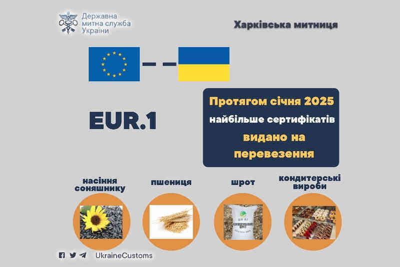 Протягом січня 2025 року найбільше сертифікатів видано на перевезення
