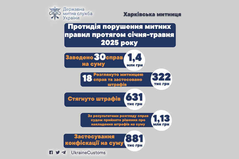 Протидія порушенням митних правил протягом січня-травня 2025 року