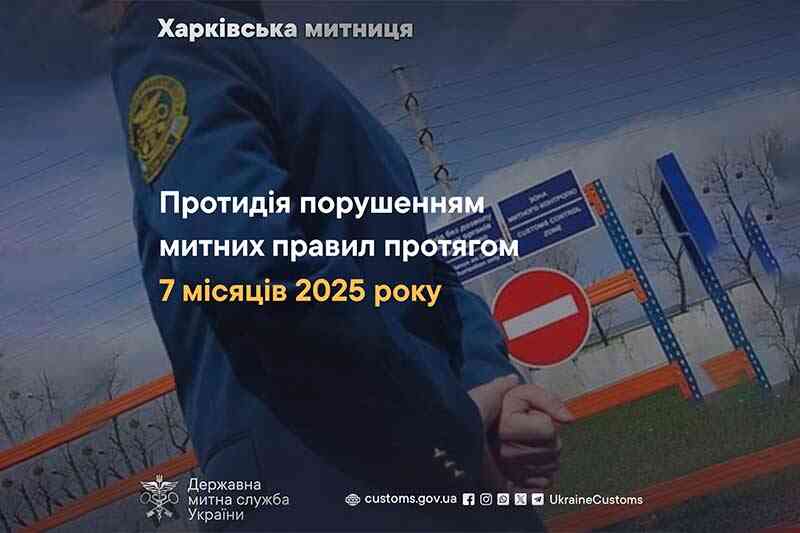 Протидія порушенням митних правил протягом 7 місяців 2025 року