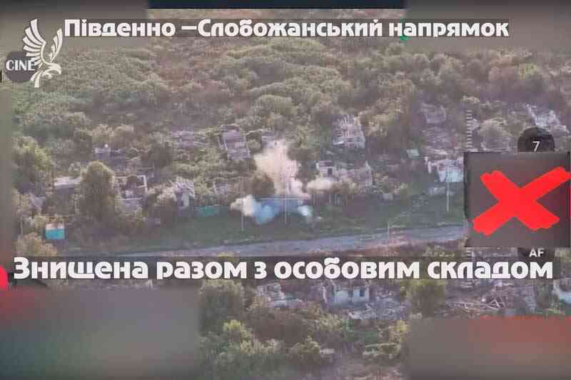 Уничтожение гаража с российскими захватчиками