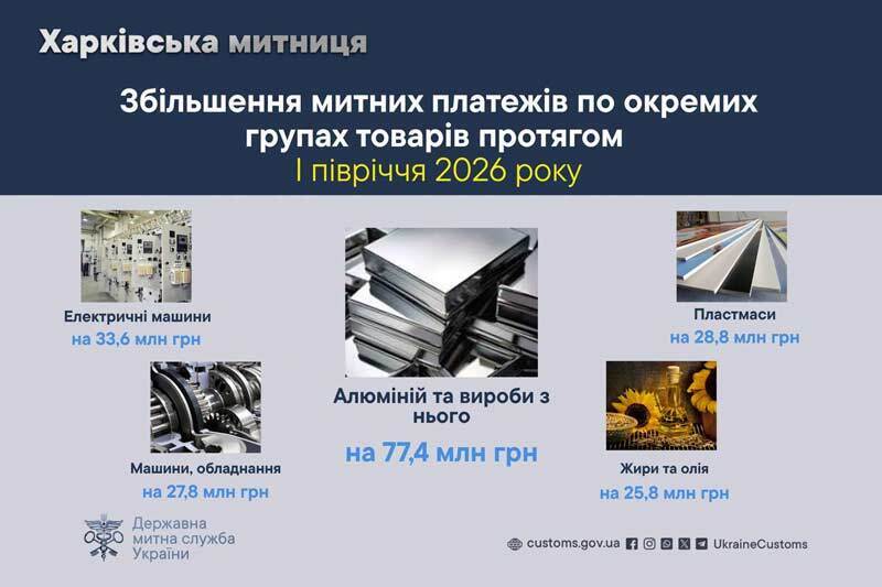 Увеличение таможенных платежей по отдельным группам товаров в течение I полугодия 2026 года