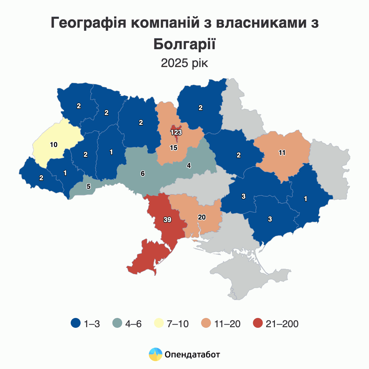 Географія компаній з власниками з Болгарії